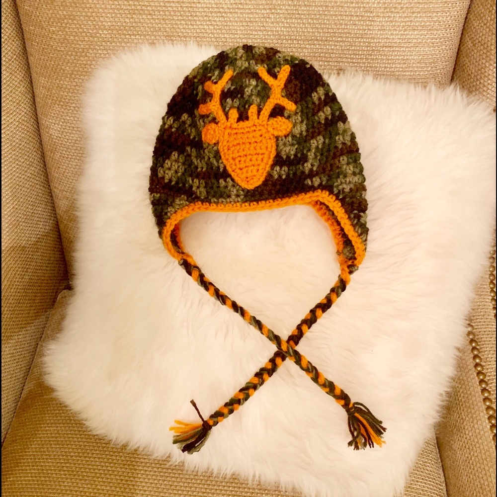 Kids Hand Crocheted Deer Hat